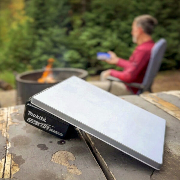 Makita adapter at the campsite